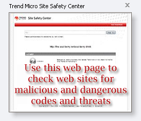 Use this web page to check the safety of web site listings